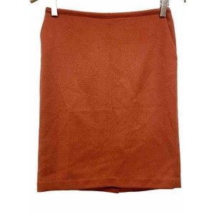 J. McLaughlin Orange Wool Cashmere Blend Pencil Zip Skirt Size 0